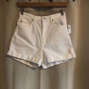 No Stretch Super High Rise White Shorts